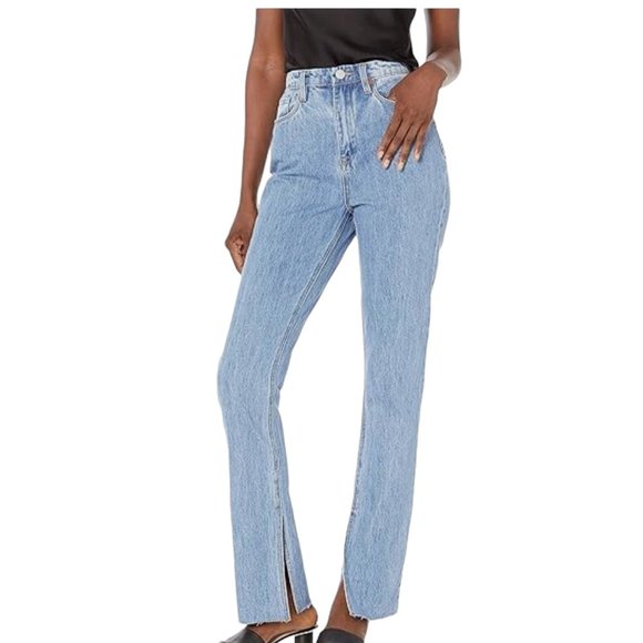 BLANKNYC  30 The Cooper High Rise Straight Leg Jeans Denim Light Wash Button Fly - Picture 1 of 11